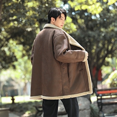 皮毛一体大衣风棉衣新中式男羊羔绒外套大码保暖棉服1220p228，男装棉衣，电商A016