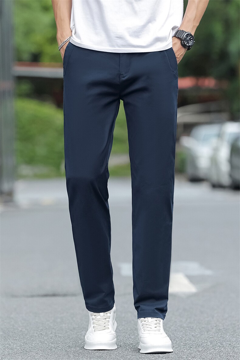轻商务休闲裤男直筒宽松弹力秋冬款百搭男款工装长裤子D1015-P50,男装工装外套,星座509
