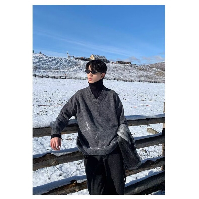 复古假两件高领毛衣男冬季高级感针织衫慵懒风外套1008-LS333-p67,男装针织衫/毛衣,星座1008