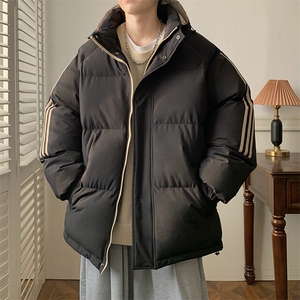 现货 抖音得物供视频 三条杠织带加厚羽绒连帽棉衣外套棉服MY8097图片