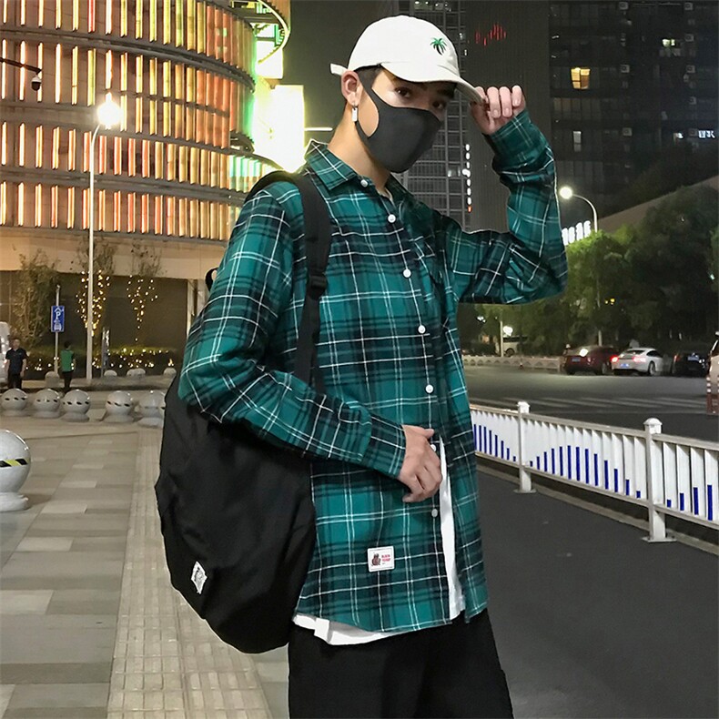 2021秋装宽松百搭衬衫网红风男女情侣衬衫港风长袖衬衣C715-P35,男装衬衫,电商A128