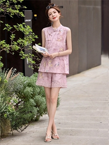 现货2026夏季新中式G风新款两件套套装图片