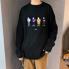 秋冬新品韩版原创圣诞老人刺绣宽松套头针织衫毛衣男1029/P55，男装针织衫/毛衣，星座1501