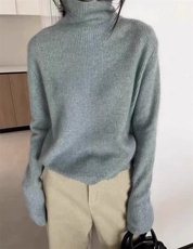 重磅加厚高级感山羊绒衫女高领元宝针宽松慵懒风毛衣针织打底上衣，女装羊毛衫，冀清阳荣