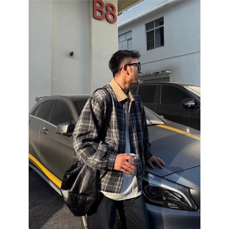 简约ins原宿流行文艺潮流格子外套日系百搭时尚气质新款慵懒,女装短外套,星座506A
