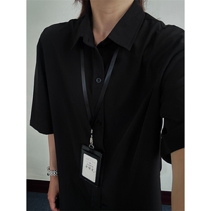 薄款冰丝短袖衬衫男简约纯色垂感休闲痞帅衬衣 CS288-P20图片