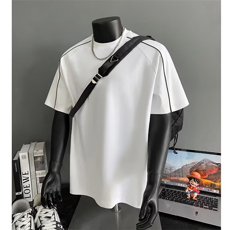 美式复古短袖T恤男夏季新款宽松日系潮牌上衣服513DT3510P25,男装T恤,星座513