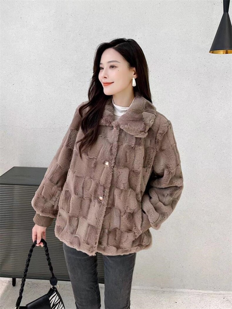 【冬季新款】貂绒贵妃貂皮毛一体韩系小短款，其它，笑思源