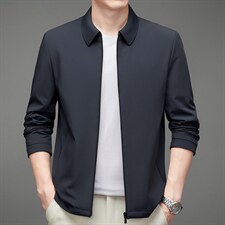 D-J7081男士2023年春季新款加棉翻领外套修身休闲夹克上衣P216，男装夹克，电商B360