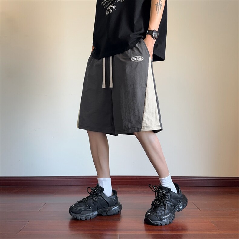 ！2026夏季男士拼接撞色短裤速干冰丝五分裤中裤DK298特P25,男装休闲裤,电商B220