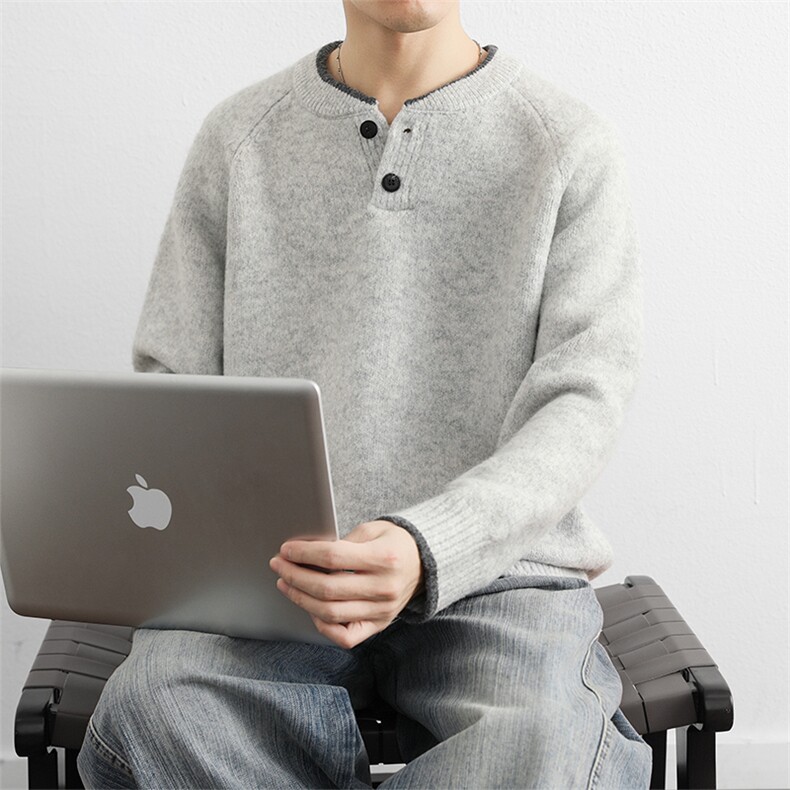 冬季新款男士圆领套头毛衣时尚百搭休闲青年保暖针织打底衫,男装T恤,星座914