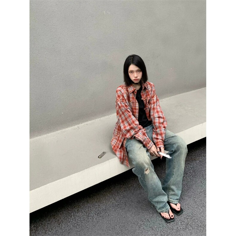 新中式男装小香风格子衬衫男外套立领盘扣风衬衣CS558-P50,男装衬衫,星座1007（原301D）
