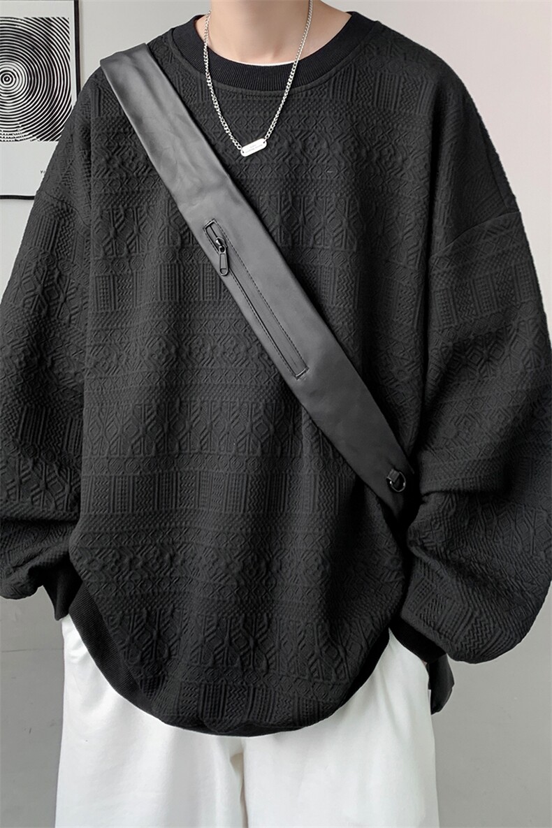 8XL-M特大码港风太空棉圆领打底衫上衣男士青年套头卫衣WY05P40,男装卫衣,电商D206-1