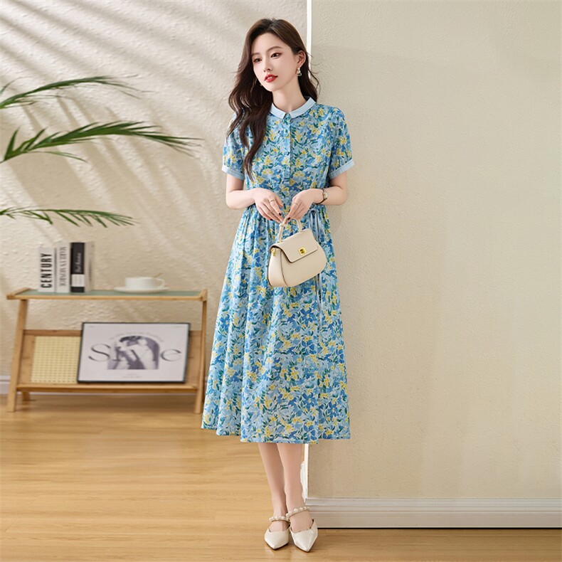 纯棉连衣裙2026夏新款衣服大码女装全棉长裙法式碎花连身裙子,女装连衣裙,倪叶myz
