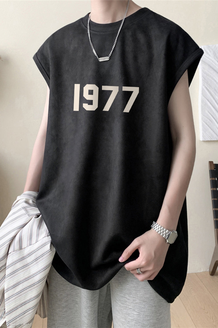 2025新款重磅高品质麂皮绒无袖坎肩背心1977印花JB401-特P19,男装背心/马甲,星座508（原C305）