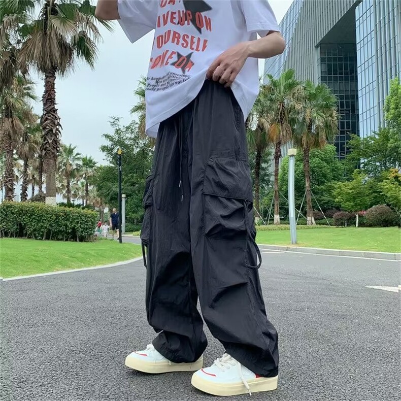 降落伞兵工装裤男夏季美式街头ins潮牌宽松百搭多口袋AK952-P45,男装休闲裤,星座1109-3
