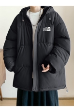 棉衣男冬新款港风宽松连帽面包服羽绒棉学生棉服MF300-P69(现货，男装棉衣，星座214-3