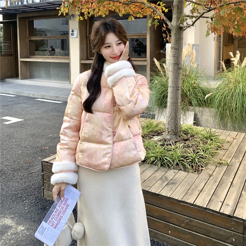 2026冬季·新中式短款羽绒服50白鸭绒RF2C290-7802#-P325-K428,女装羽绒服,2C290