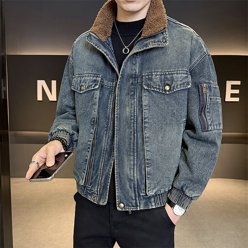 备货万件主推加绒牛仔外套男保暖加厚夹克男外套B317/J618/P175,男装工装外套,电商B317