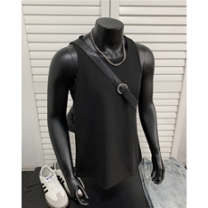 港风男装260克美式健身夏季背心坎肩纯色情侣无袖T恤汉衫S412特15，男装背心/马甲，电商A233-1