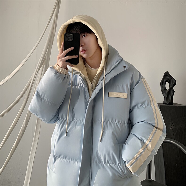 现货抖音得物供视频三防加厚羽绒假两件连帽棉衣外套棉服MY8082,男装棉衣,电商A486