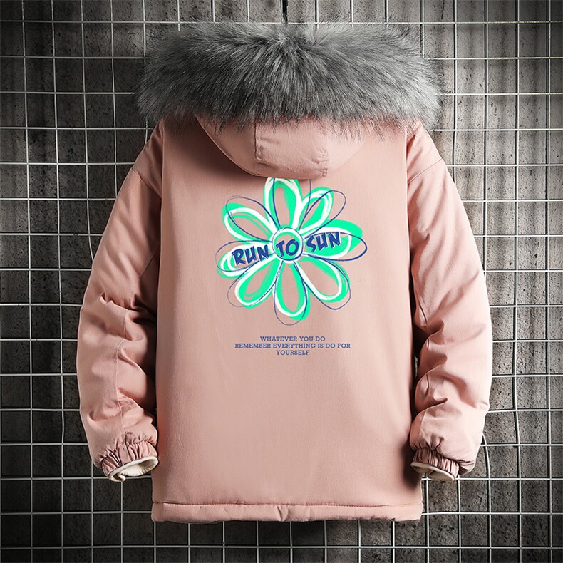 MM48170-P130冬季大毛领棉衣男士大码加厚棉袄男棉服网格,男装棉衣,电商A040A