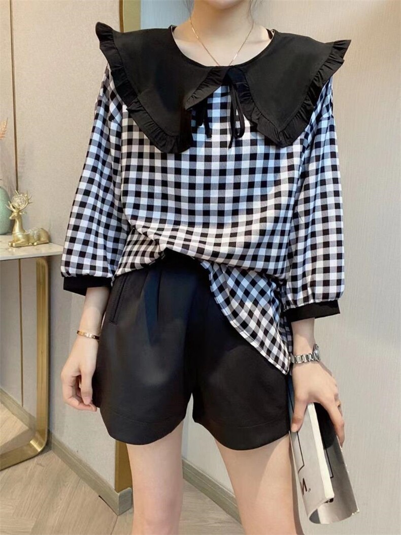 夏装减龄薄料拼接小衫，其它，雪儿伊秀