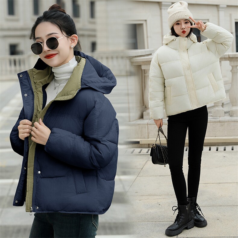 现货秒发2024冬装新款韩版短款连帽面包服棉服棉衣外套,女装棉衣/棉服,星宇服饰