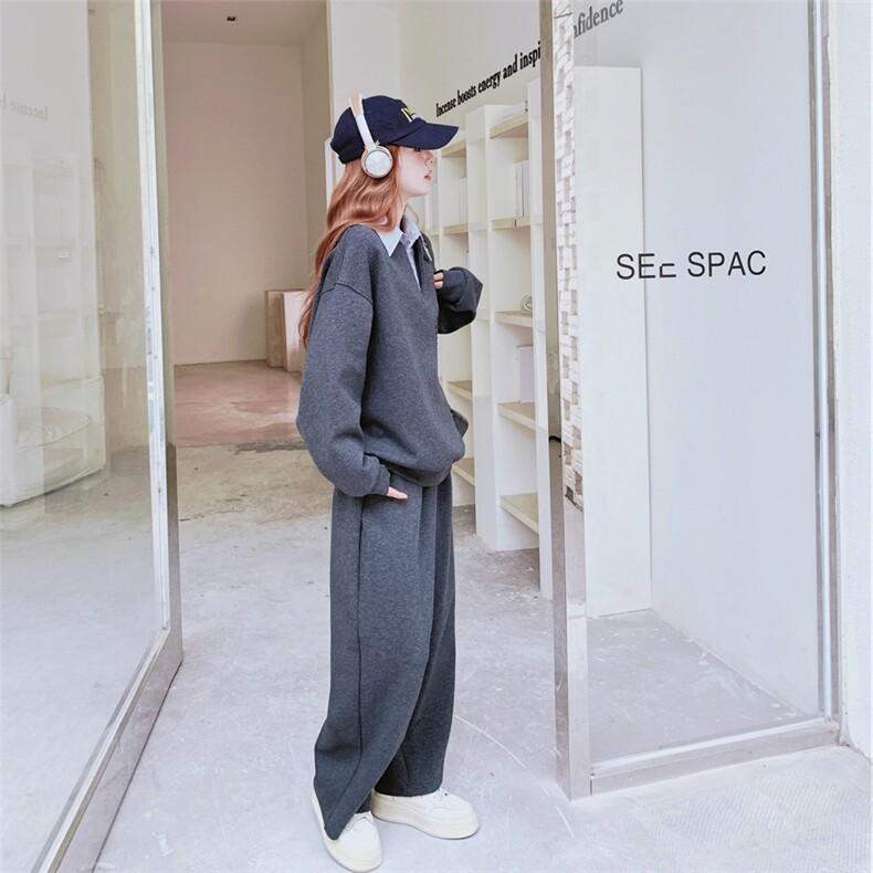 【新款】2C137-8281-P185-K298灰色卫衣套装,女装套装/套裙,2C137