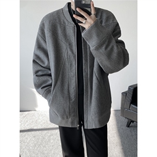 JK1169-特P58加棉TP68重磅呢料解构设计感拼接复古大码痞帅外套，女装短外套，电商A059
