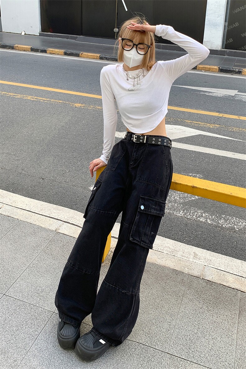 日系潮牌休闲松弛感牛仔裤时尚潮流宽松复古牛仔裤K590TP60控89,男装牛仔裤,电商A102B
