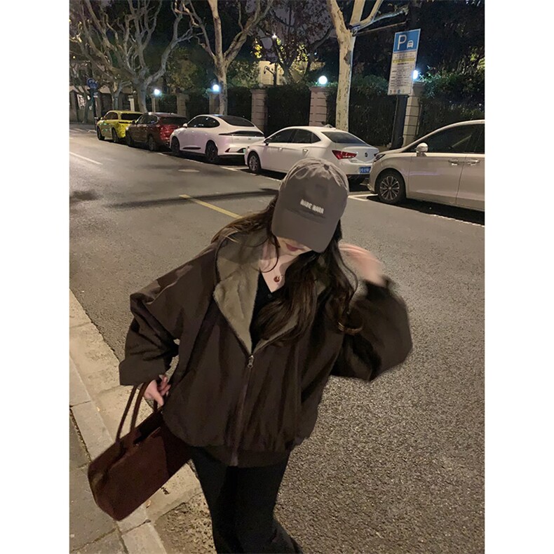 两面穿现货重磅短款座山雕棉衣男女双面穿毛毛绒棉服加厚外套,男装棉衣,电商A486
