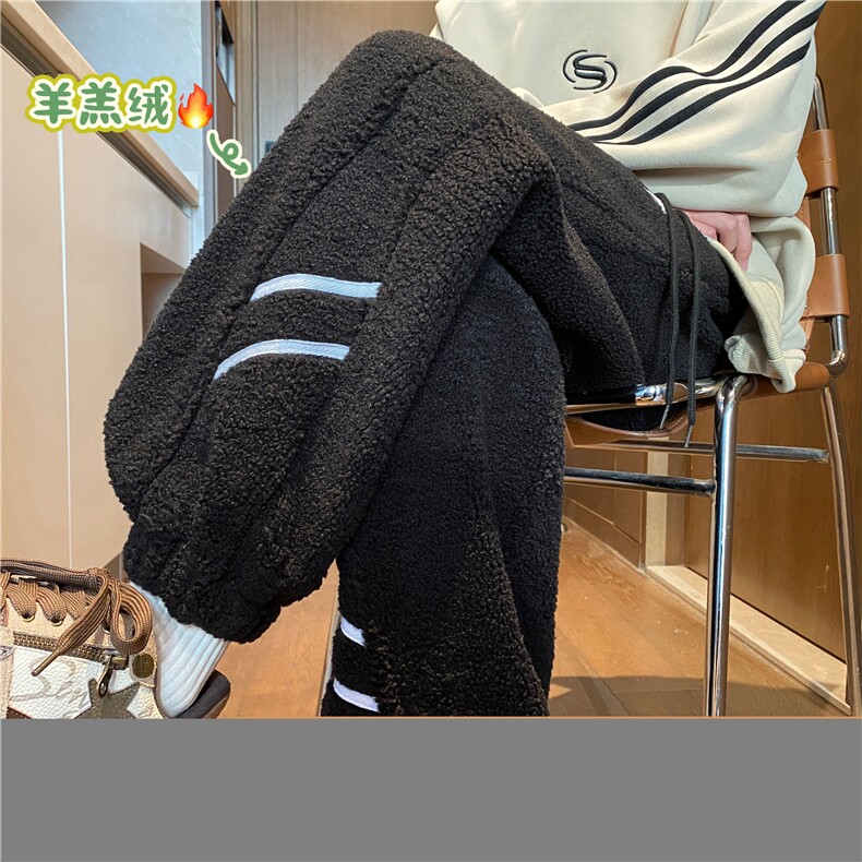 2025冬季新款潮流羊羔绒保暖宽松束脚休闲裤B315-K23530-p65控88,男装棉衣,电商B315
