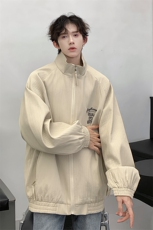 港风24秋装新款宽松刺绣夹克男装大码坑条秋季外套S341-P88控118，男装夹克，电商A233-1