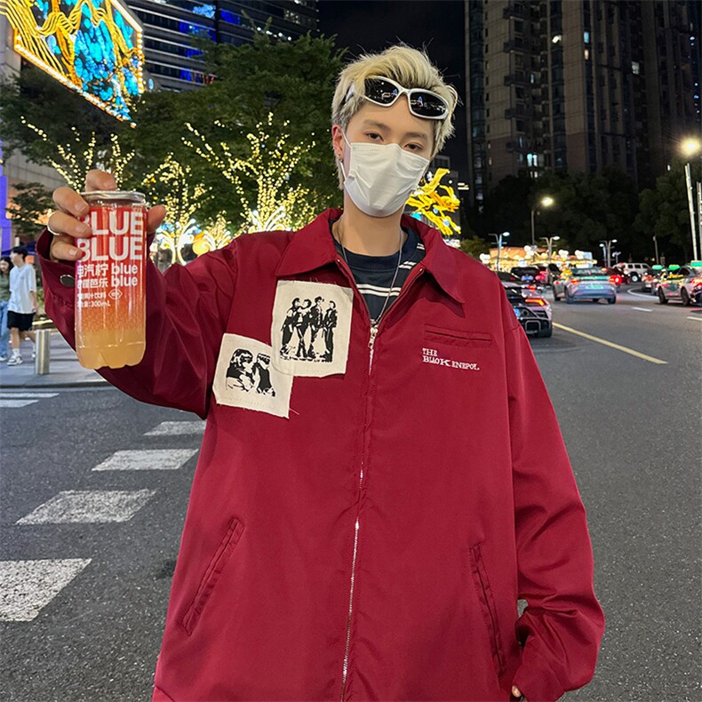 春秋季美式潮牌翻领夹克外套新款宽松休闲时尚上衣外套,男装夹克,星座410-6（原星座1304-1）
