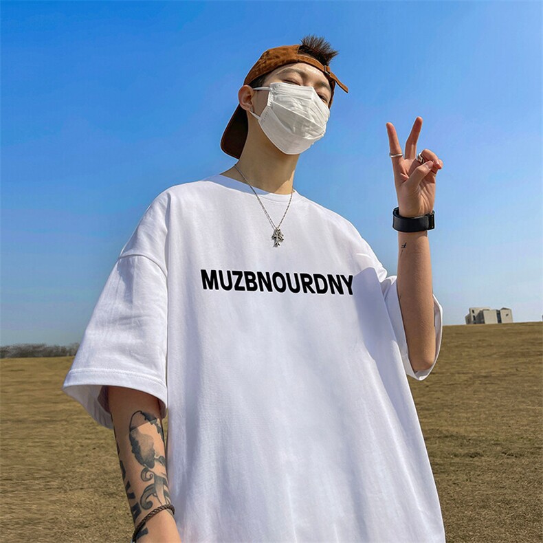 抖音得物二开现货供应220克夏装重磅美式高街宽松短袖t恤MT88,男装T恤,电商A486-1
