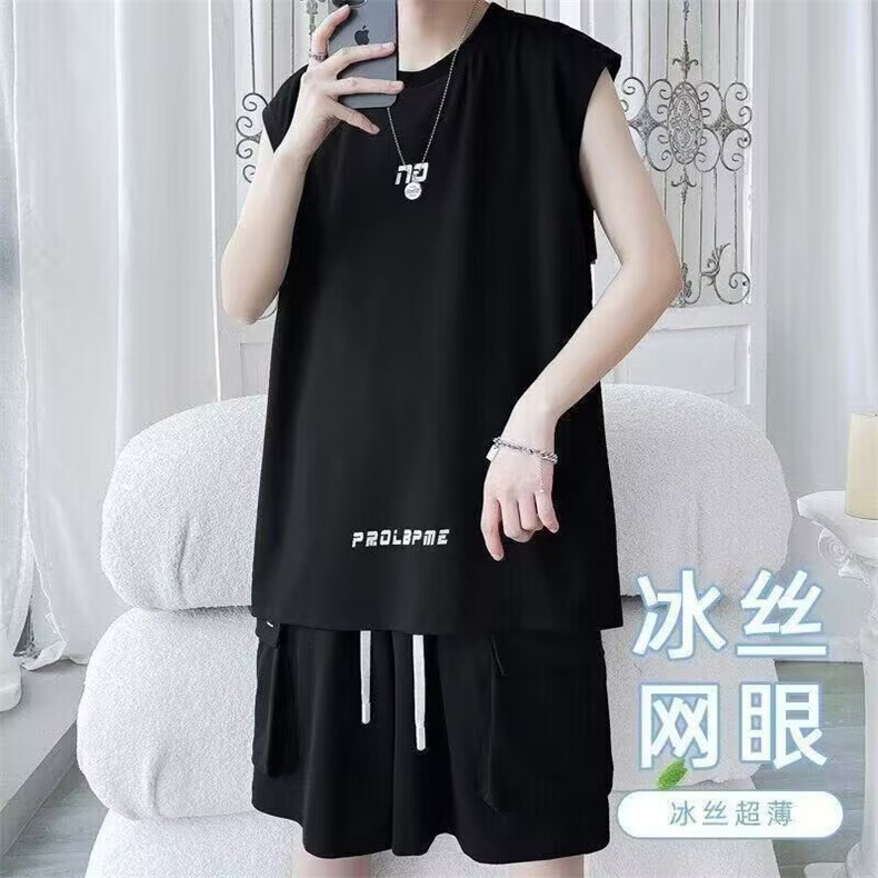 GT6501P40夏季宽松无袖背心套装训练服篮球服,男装背心/马甲,星座1108-5