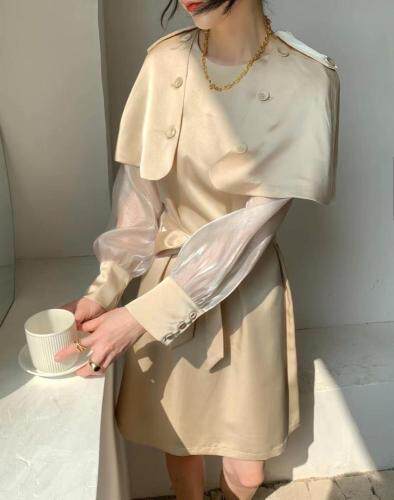 春装新款醋酸斗篷裙 更多新款感谢关注2165CB，其它，CB-C