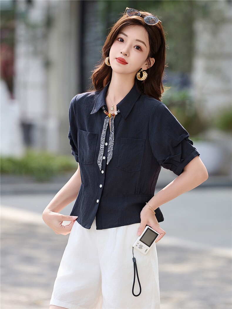 2026年夏季天丝棉凉感休闲风女,女装衬衫,艾尚靓装