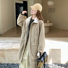 [现货！！主推款！！！]高级感女式风衣气质长款，女装风衣，1D103