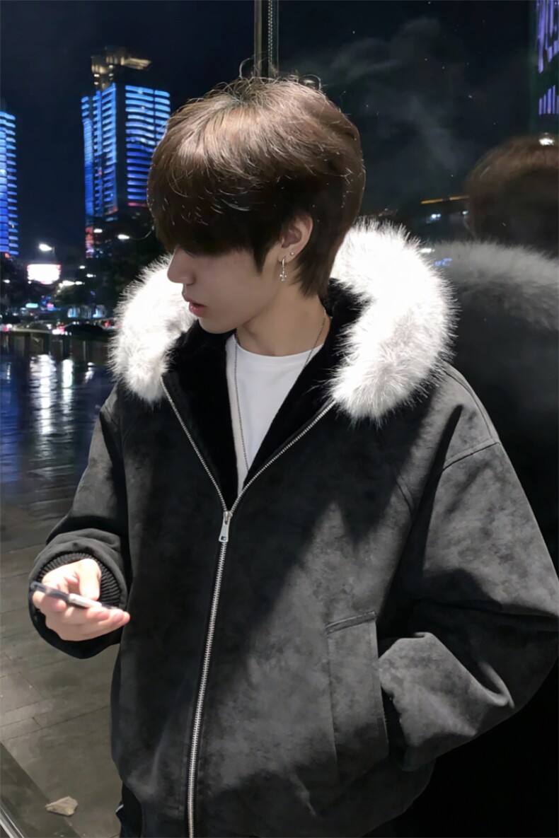 XZ514-2-25106-P70大理石座山雕连帽绒毛刺绣外套冬季棉服夹克,男装夹克,星座514-2(原B239)