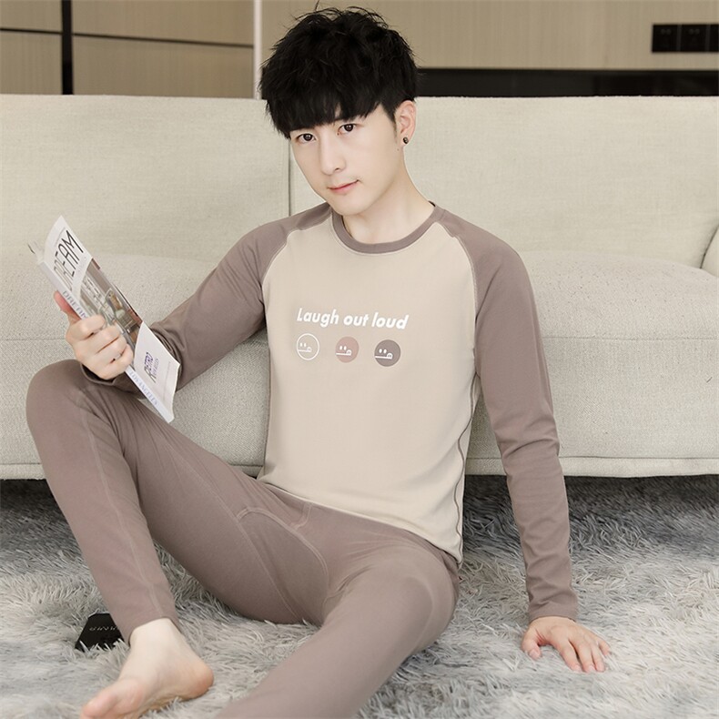 秋衣秋裤男士保暖内衣秋冬季薄款抗菌莱卡棉套装TZ3602-P50,男装棉衣,星座310B-3