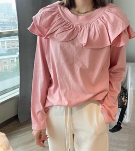 春装新款，韩版木耳边图片