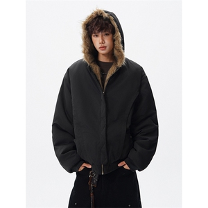 8XL-M 复古双面加厚毛绒皮草短款工装派克服外套MY1707P158控188图片