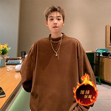 280克保暖针织衫德绒美式纯色加绒加厚长袖卫衣打底T恤DR07特P28，男装针织衫/毛衣，电商A486