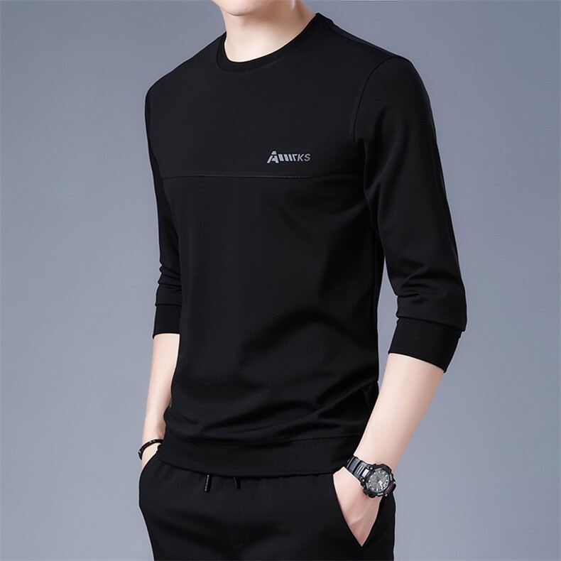 SA8915钱塘2020-2中青年男士百搭纯色圆领冬季厚款简约卫衣P62,男装卫衣,钱塘207-2