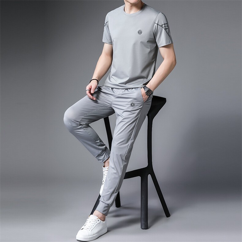 2023新款运动套装男夏季款潮流休闲商务服男士夏装三件套男装,男装休闲套装,电商B212（原钱塘6029）