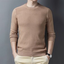 2023春秋季薄款圆领套头卫衣男士长袖纯色上衣中年休闲宽松体恤衫，男装卫衣，电商B212（原钱塘6029）