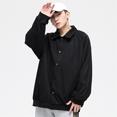 麂皮绒立领夹克男宽松落肩纯色上衣外套JK721-P70，男装夹克，星座1204-3