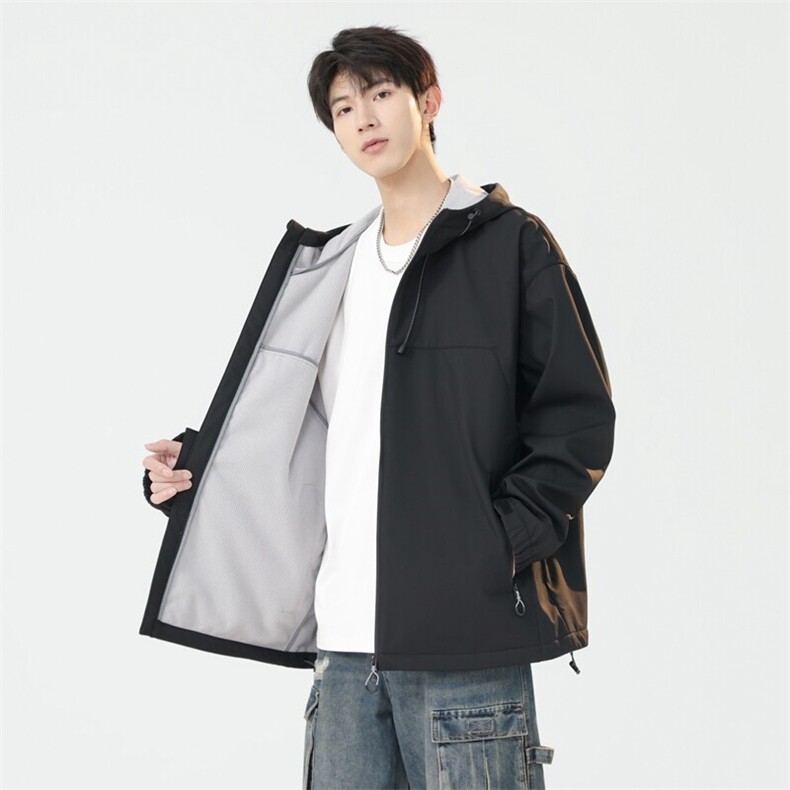 高品质现货冲锋衣外套男2025春季新款宽松连帽工装夹克JK223-P93,男装夹克,星座308B-2